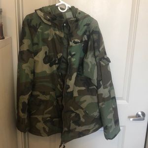 USA military BDU woodland camo waterproof parka